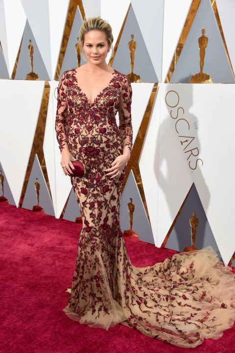 Chrissy Teigen in Marchesa