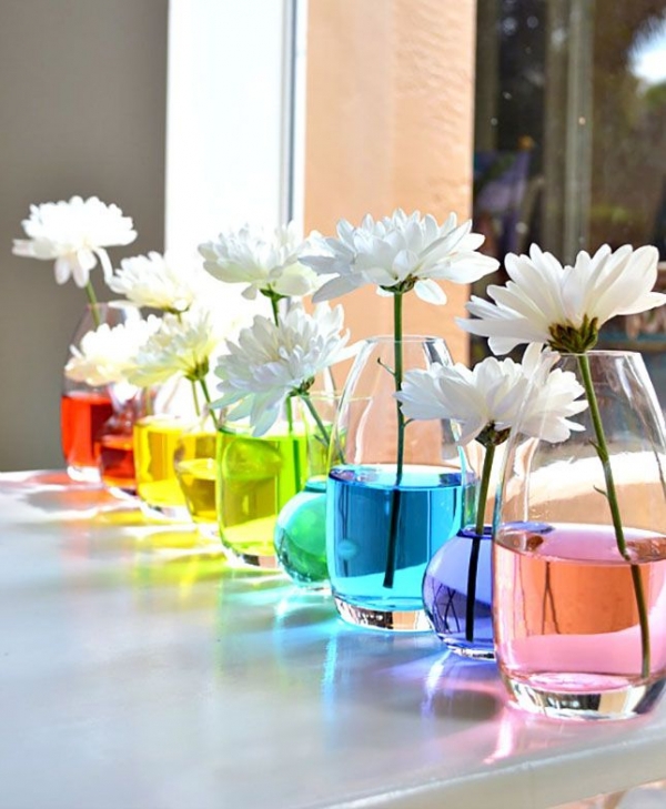 Rainbow Water Centerpiece