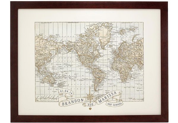 Personalized Wedding & Anniversary Pushpin Map