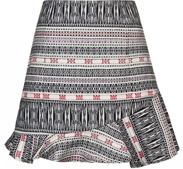 Topshop Asymmetric Hem Jacquard Skirt