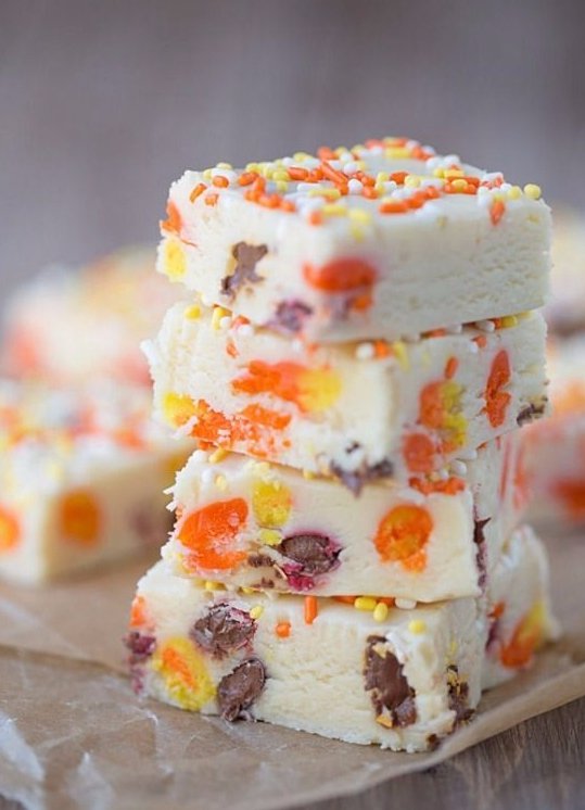 Candy Corn M&M White Chocolate Fudge