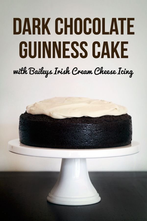 Dark Chocolate Guinness Cake with Baileys Cream Cheese Icing