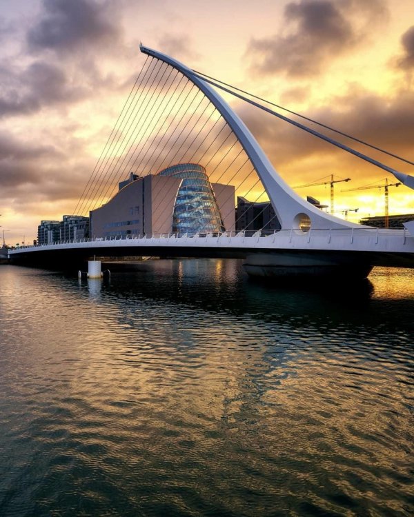 bridge, reflection, waterway, sky, water,