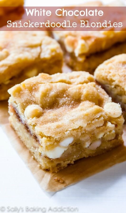 White Chocolate Snickerdoodle Blondies