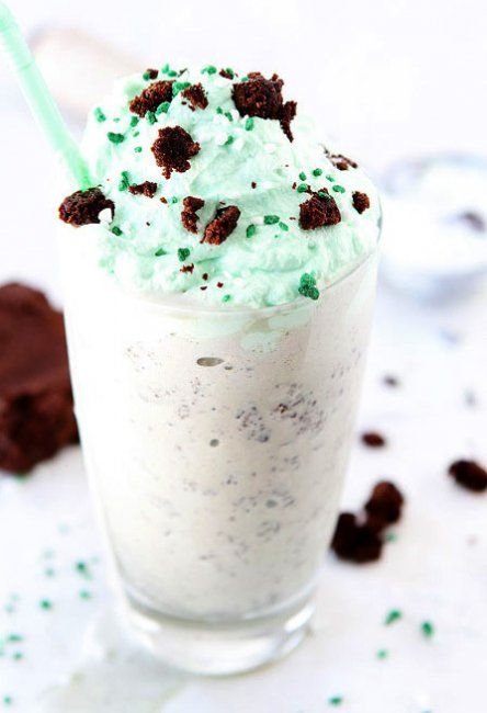 Chocolate Mint Brownie Milkshake