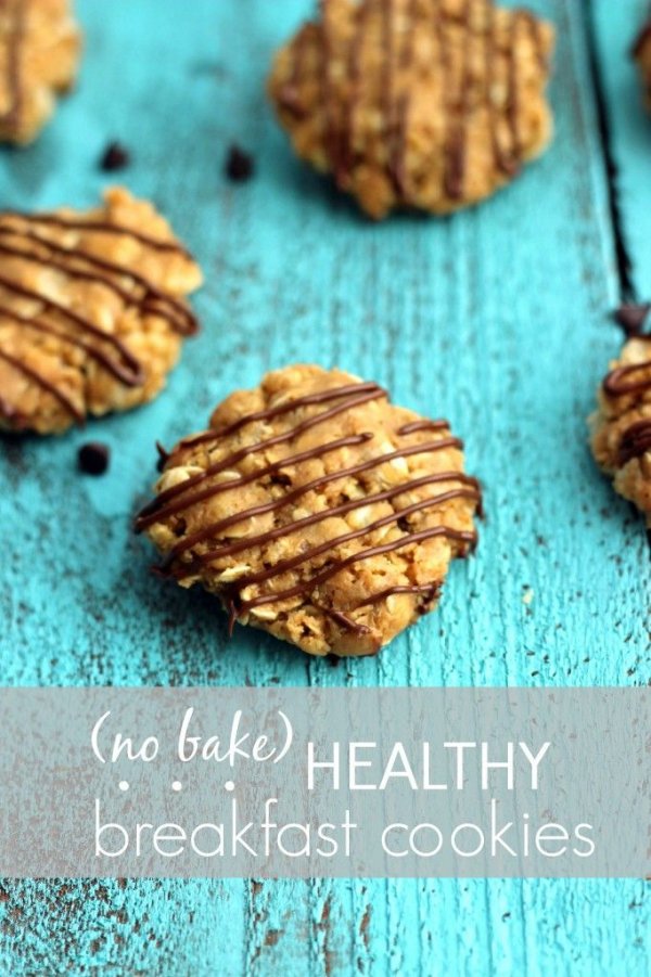 Peanut Butter No Bake Healthy Breakfast Cookies