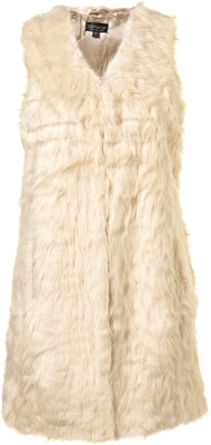 Topshop Shaggy Longline Faux Fur Vest