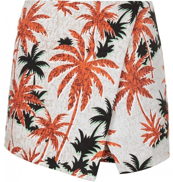 Topshop Tropical Palm Print Skort