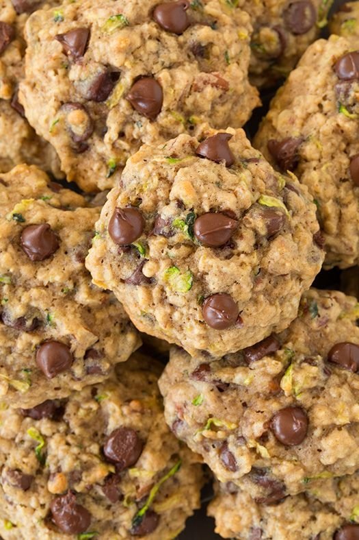 Zucchini Oat Chocolate Chip Cookies