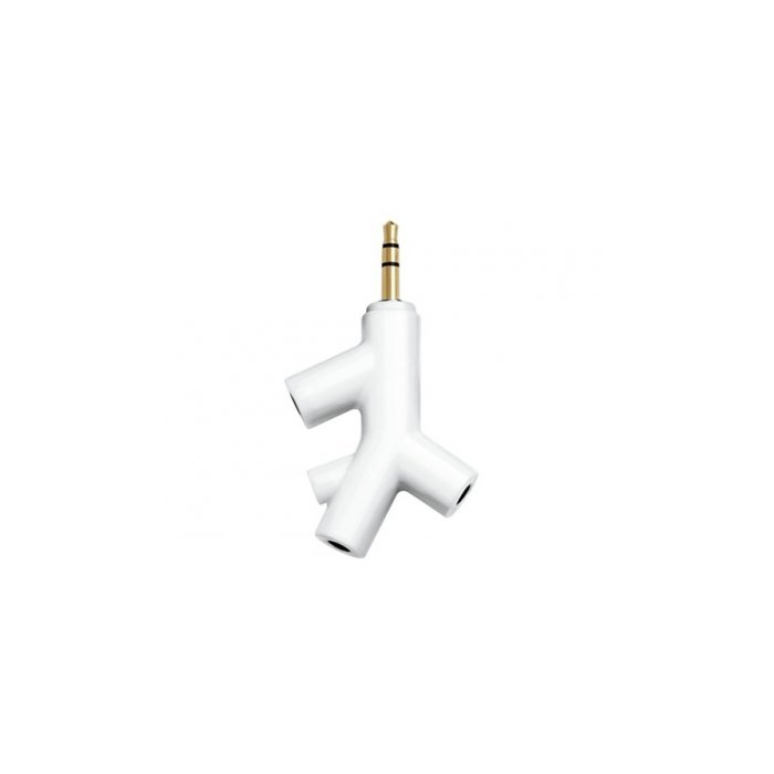 Kikkerland White Music Branch 3-Way Head Phone Splitter