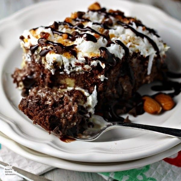 Skinny Almond Joy Poke Cake