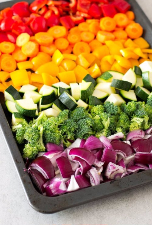 Oil Free Rainbow Roasted Vegetables