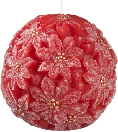 Poinsettia Ball Candle