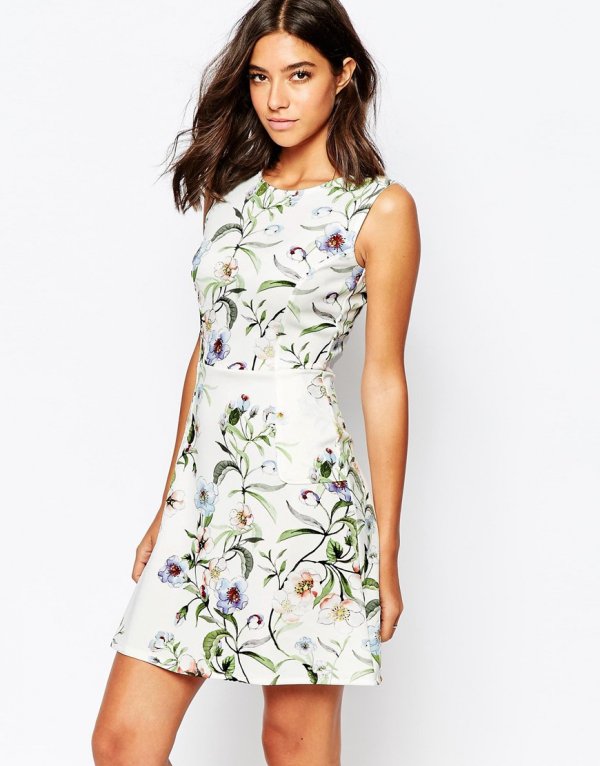 Floral Print Scuba Dress