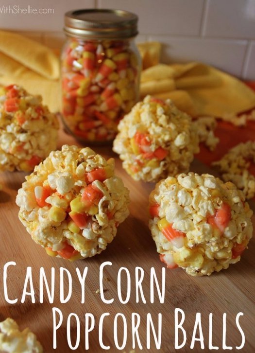 Candy Corn Popcorn Balls