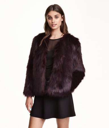 Dark Plum Faux Fur Jacket