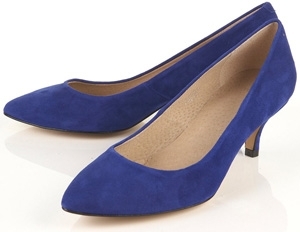 Topshop Janie Blue Suede Point Court Shoes