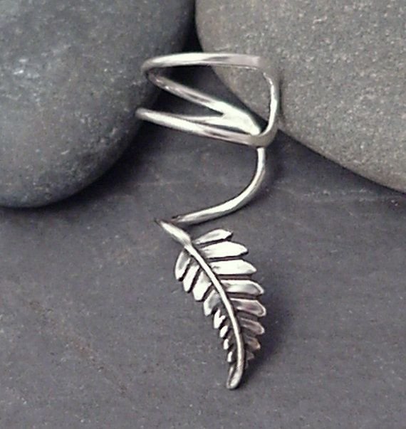 Silver Leaf EAR CUFF