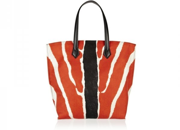 Fendi All-in Medium Zebra Print Nylon Tote