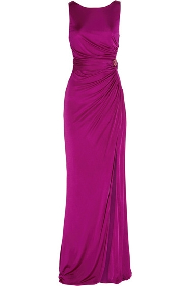 Roberto Cavalli Ruched Silk-Jersey Gown