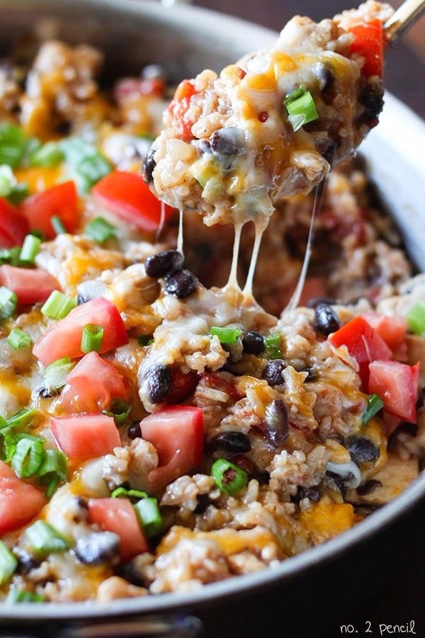 One Pan Chicken Burrito Bowls