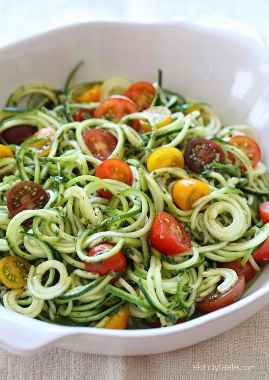 Raw Spiralized Zucchini and Pesto