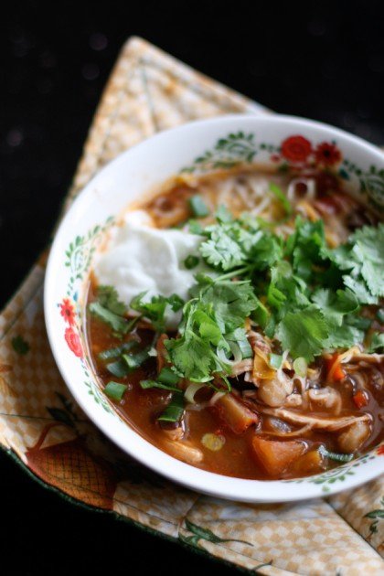 Sopa de tortilla de pollo