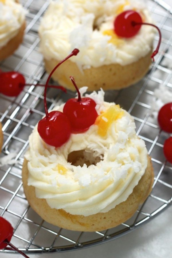 Baked Pina Colada Donuts