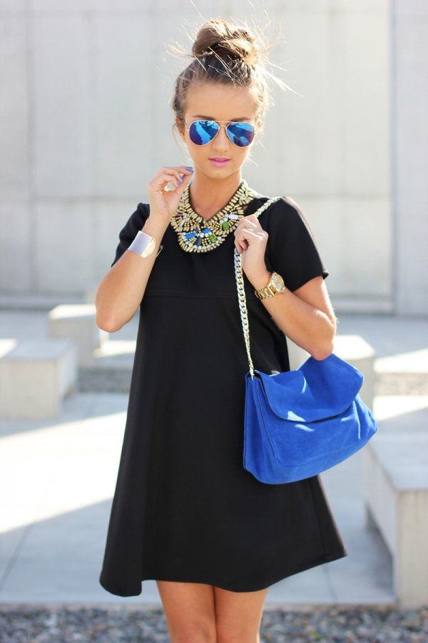 Black and Blue Reflective Sunglasses