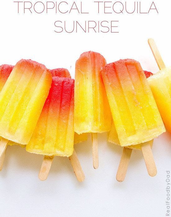 Tropical Tequila Sunrise Popsicles