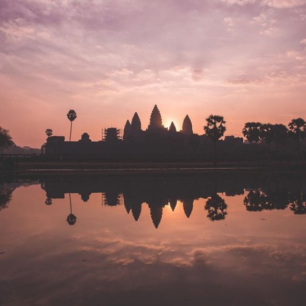 Angkor Wat, reflection, water, sky, sunrise,