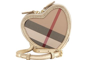 Heart-Shape Check-Print Coin Purse