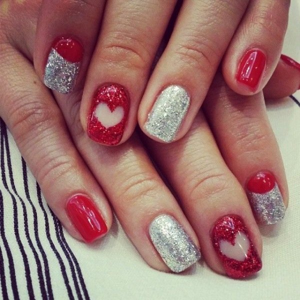 Glittery Red Hearts