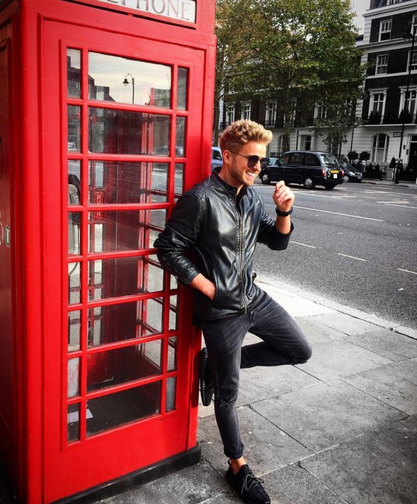 red, telephone booth, street, pedestrian,