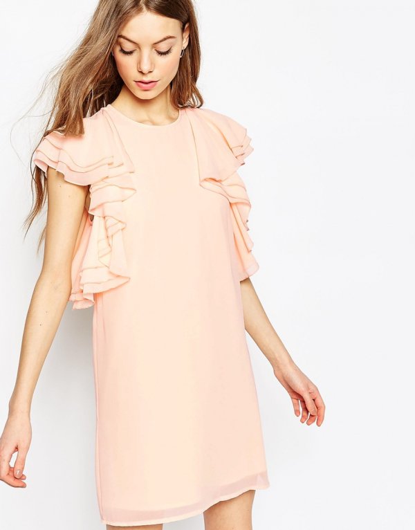 ASOS Ruffle Mini Shift Dress