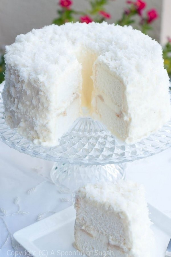 Lychee Coconut Angel Cake