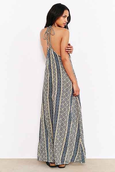 Band of Gypsies Boho-Print Maxi Slip Dress