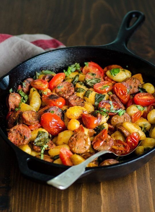 Gnocchi Skillet with Chicken Sausage and Tomatoes