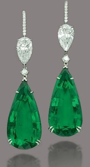 Emerald and Diamond Earrings