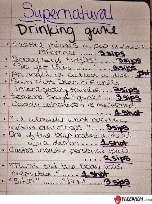 Supernatural Drinking Game