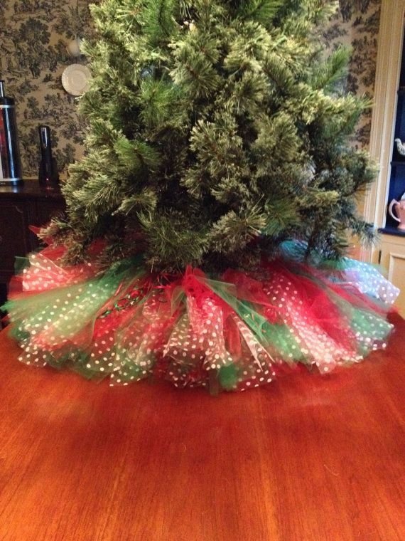 Red and Green Tulle