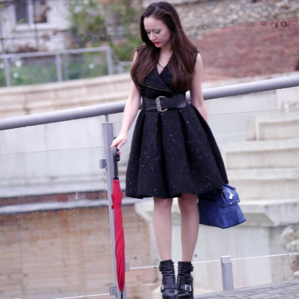 Her LBD and Boots