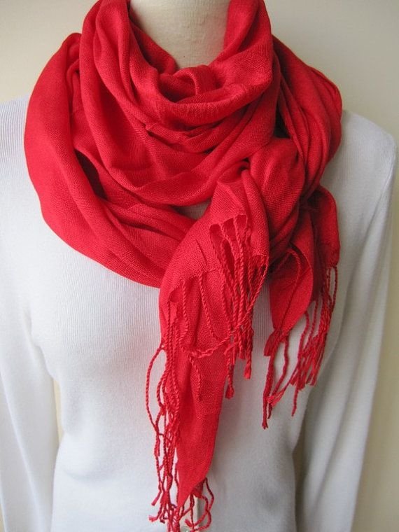 Plain Red Scarf