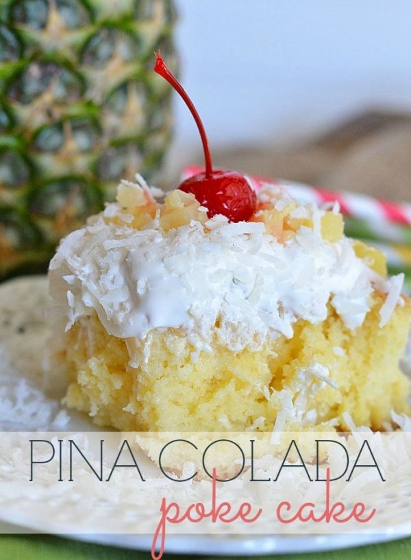 Pina Colada Poke Cake