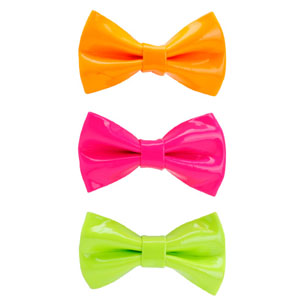 Women's Neon Bow Barrette Set