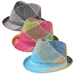 Multicolored Straw Fedora