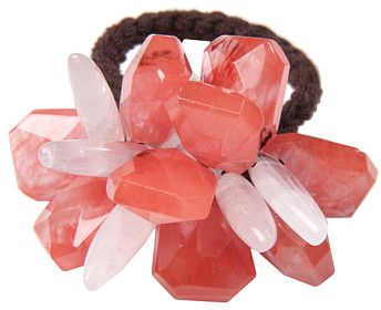 Jane Tran Mixed Cherry Quartz Ponytail Holder