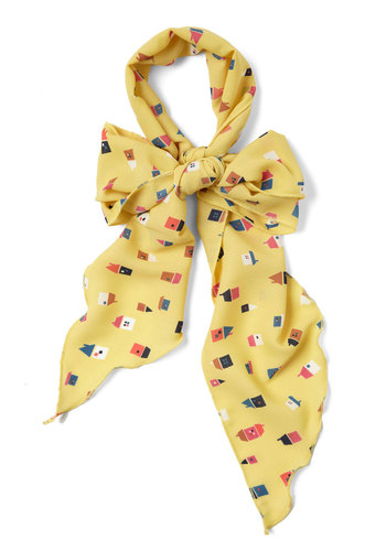 Yellow House Print Head Scarf