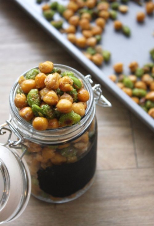 Crispy Chickpea and Edamame Oven Snack