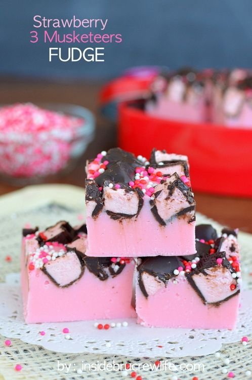 Strawberry 3 Musketeers Fudge